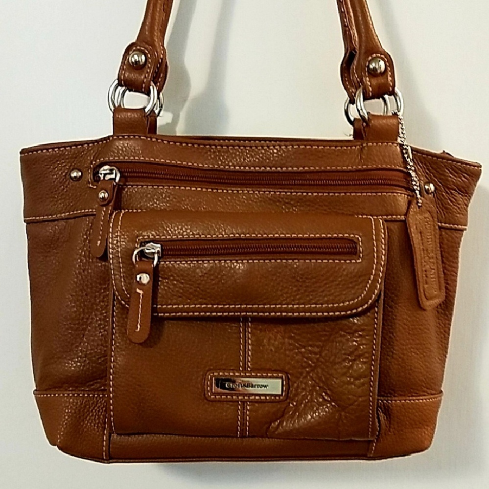 Croft & Barrow Genuine Leather Brown Tote/Bag